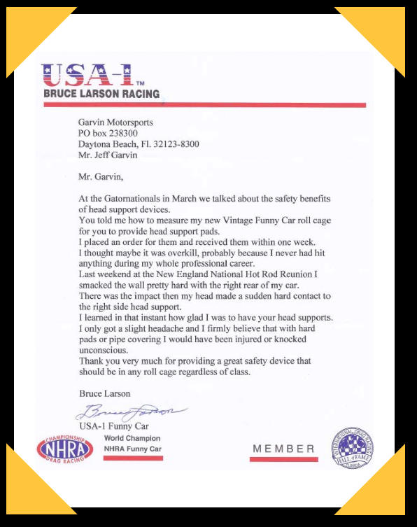 Bruce Larson Racing Testimonial